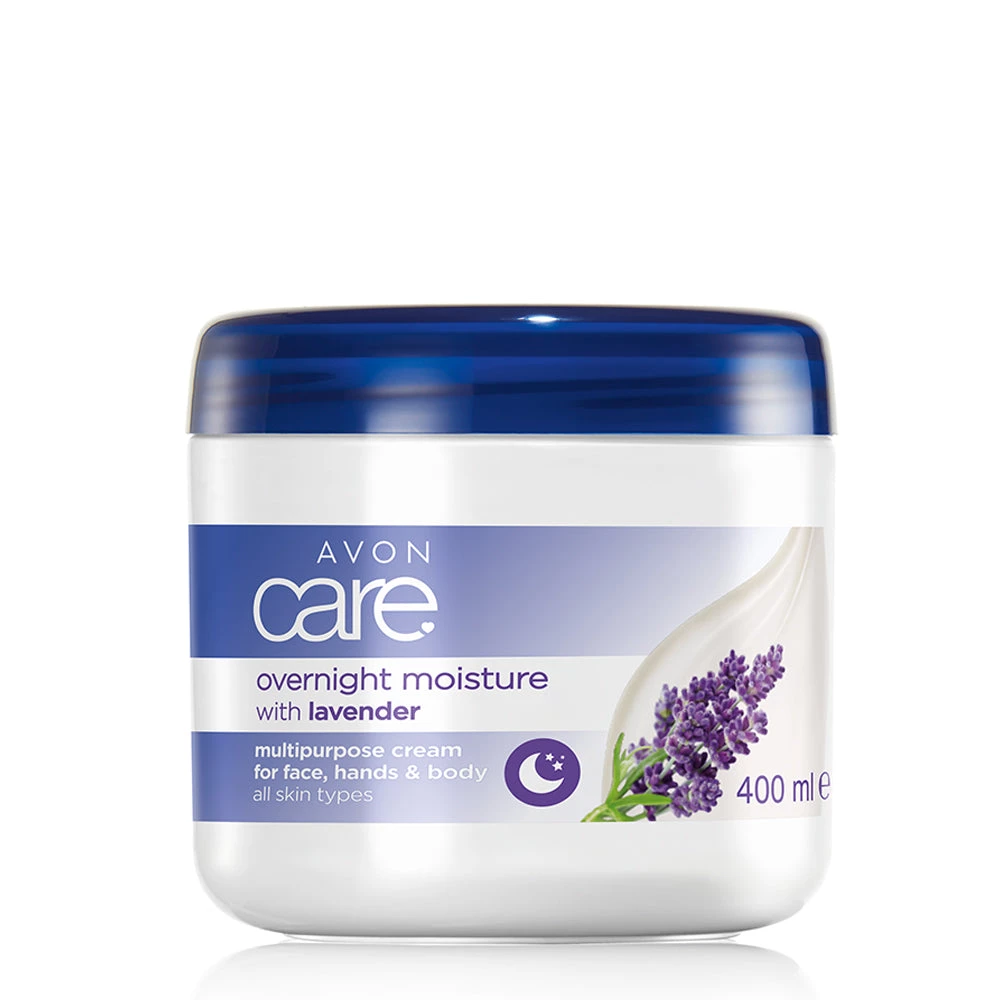 Avon Care Lavender Overnight Moisture Multipurpose Cream For Face, Hands & Body - 400ml