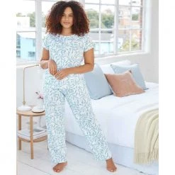 Avon Cosmetics Blue Leaf PJs