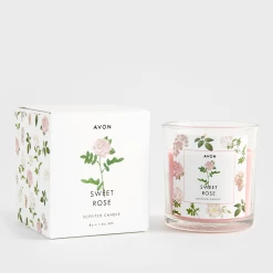 Avon Cosmetics Sweet Rose Candle - 120g Home Fragrance