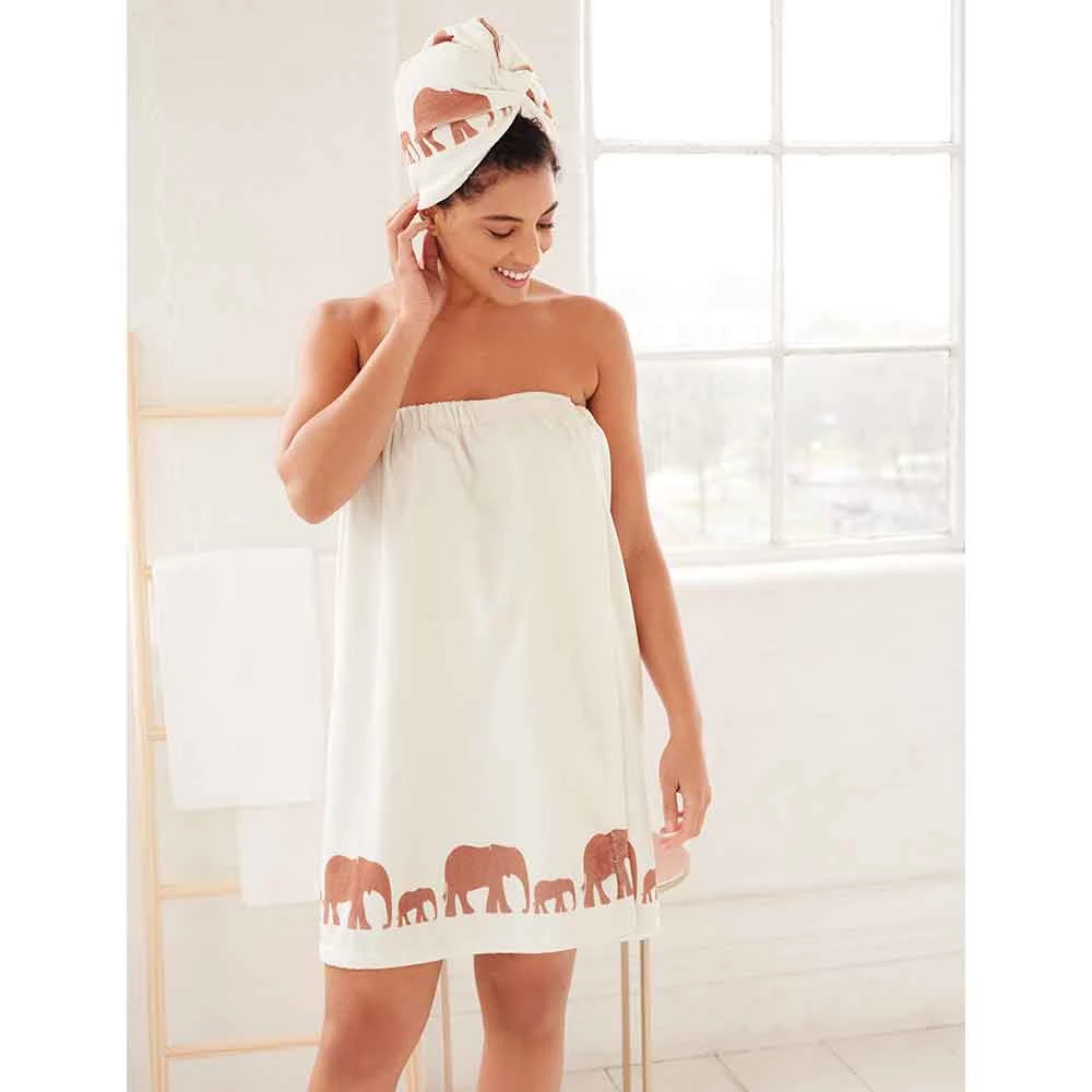 Avon Cosmetics Elephant Towel Wrap Homewear 2 Avon Cosmetics Elephant Towel Wrap Homewear