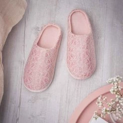 Avon Cosmetics Lace Slipper Mules