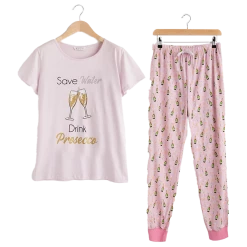 Avon Cosmetics Pyjamas Prosecco Cotton PJs Jogger Style