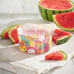 Avon Cosmetics Home Fragrance Watermelon Punch Triple-Wick Candle